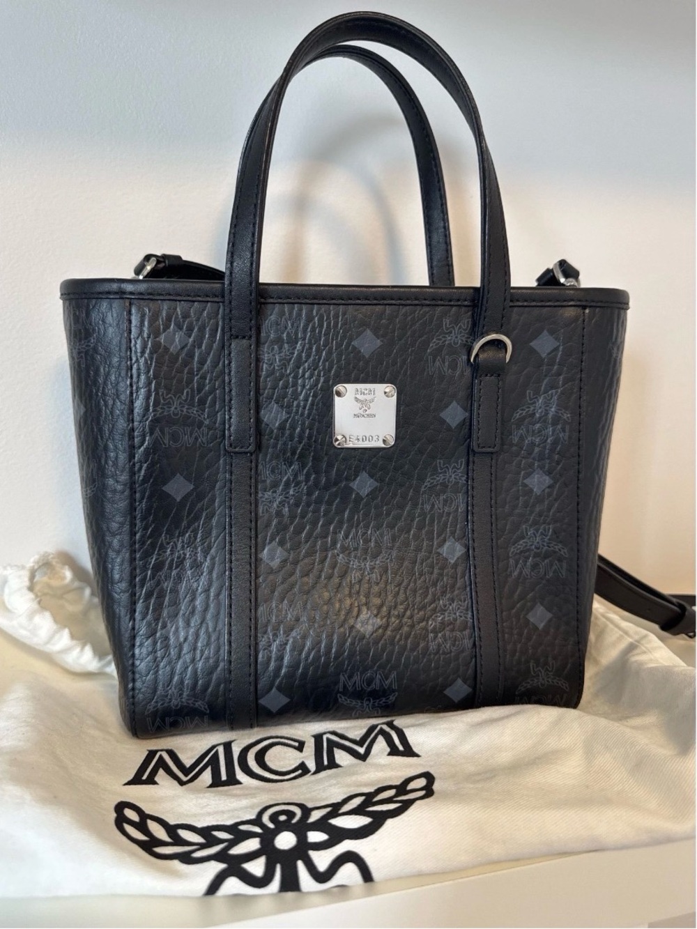 MCM Black X-Mini Top Zip Shopper